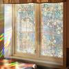 Rainbow Window Privacy Film Waterproof Static Cling Non-Adhesive Flower Pattern Sticker for Home Glass Windows Bedroom Living Room Decor