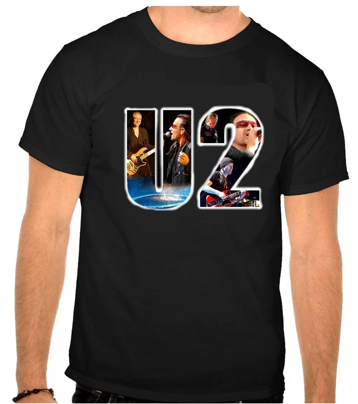 U2 U 2 Rock Music Logo Black T-Shirt -1385- XL