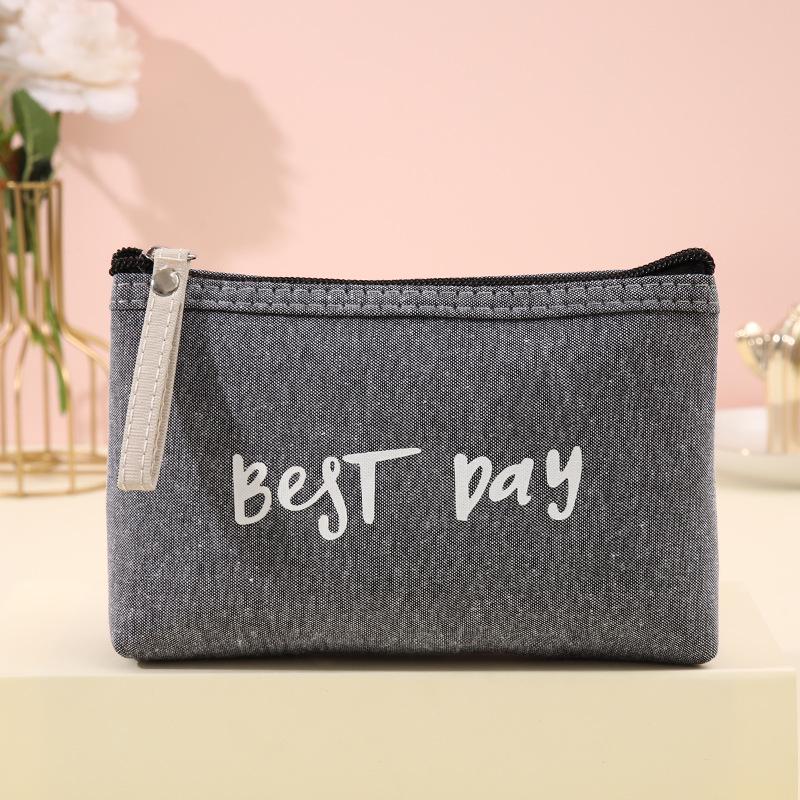 Compact Multi-functional Canvas Cosmetic Bag & Pencil Case for Women and Students
