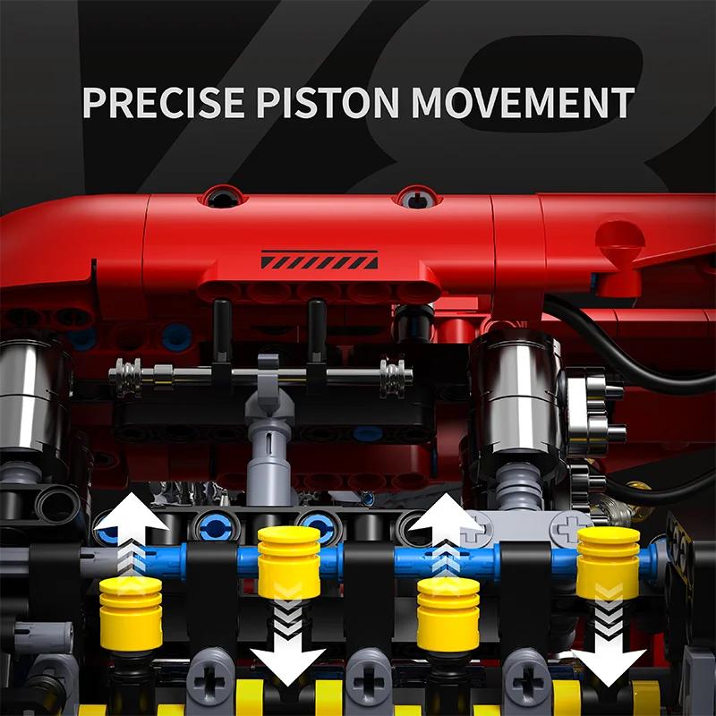 Non-Toxic V8 Turbo Engine Model 1370Pcs Building Blocks Motorized Mechanical Creative Desktop Decor Gift For Adults Kids