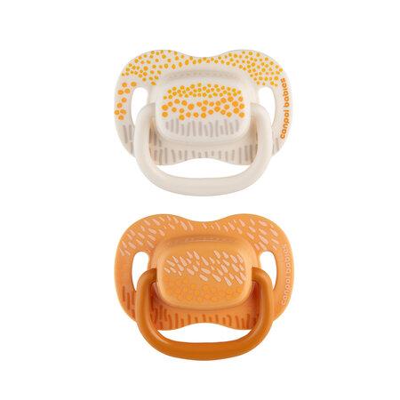 CANPOL 34/930 Silicone symmetrical soother 0-6 m MOUNTAINS 2 pcs yellow