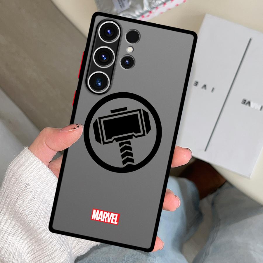 Case for Samsung Galaxy S26 S21 S22 S20 Note 20 10+ S23 FE S25 Ultra S24 Plus Funda Phone Cover Marvel Avengers Hero Logo