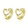 Huitan Exquisite Hollow Heart Hoop Earrings for Women Dainty Circle Earrings  Color/Gold Color Statement Jewelry
