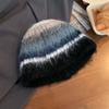 Korean Y2k Striped Hat Autumn Winter Women Beanie Hat Trendy Colored Woolen Hat  Girls