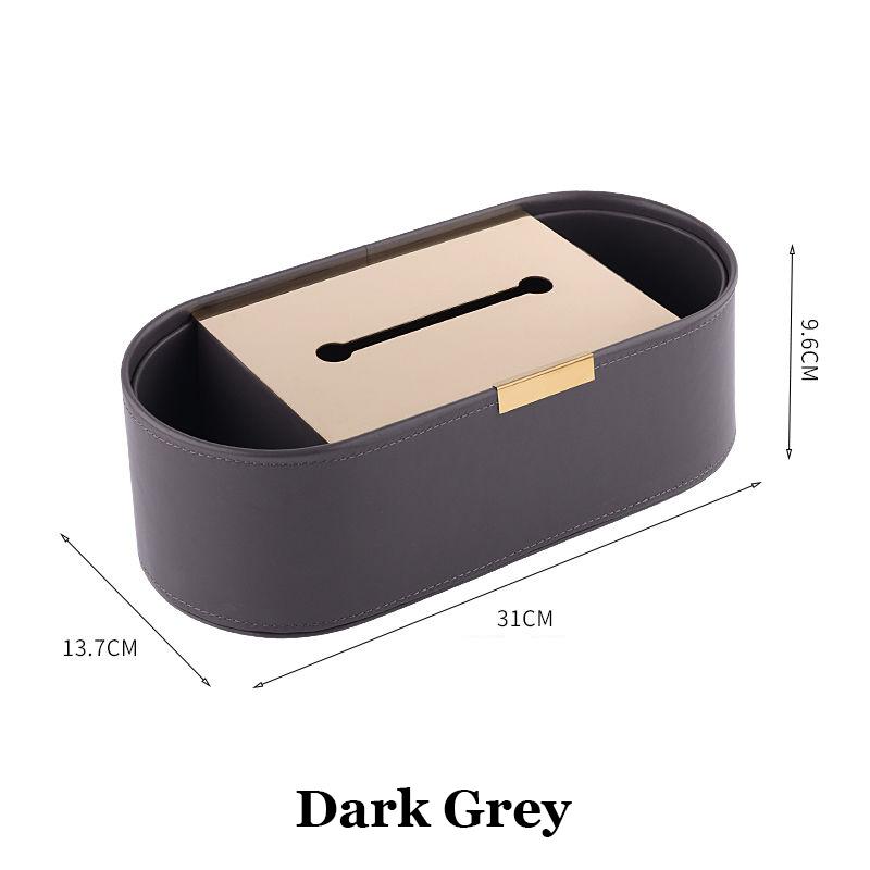 Luxury Multifunction PU Leather Tissue Box Remote Sundries Storage Holder Desktop Paper Drawer Art Home Decor Napkin Box