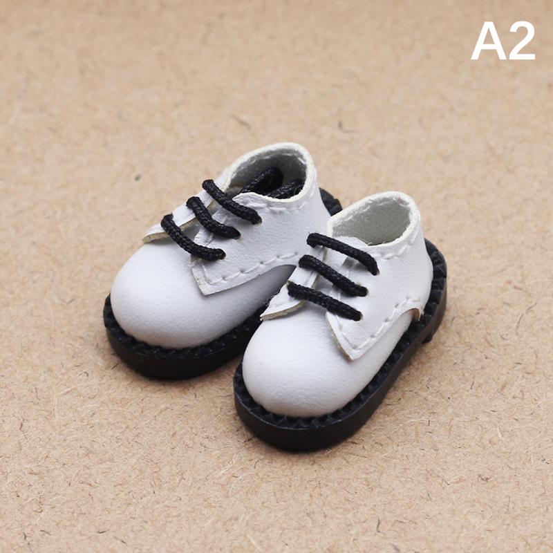 Ob11 Dod 1/12 Bjd Doll Shoes Casual Hand-Made Faux Pu Leather Doll Shoes