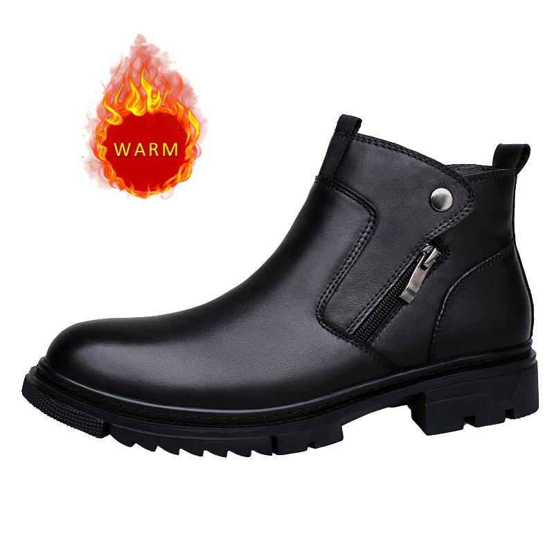 Winter Hot Selling Men's High Top Casual Shoes Fashionable Cotton Shoes Thick Soled Wear-resistant Men's Business Ankle Boots