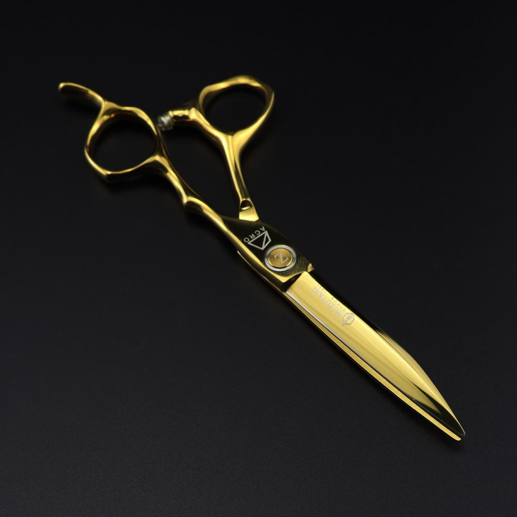 6,0 palce FM-20 zlatá, vodní zrno, nůžky na vlasy, nůžky na vlasy, rovné nůžky, nůžky na ofinu, zubové nůžky