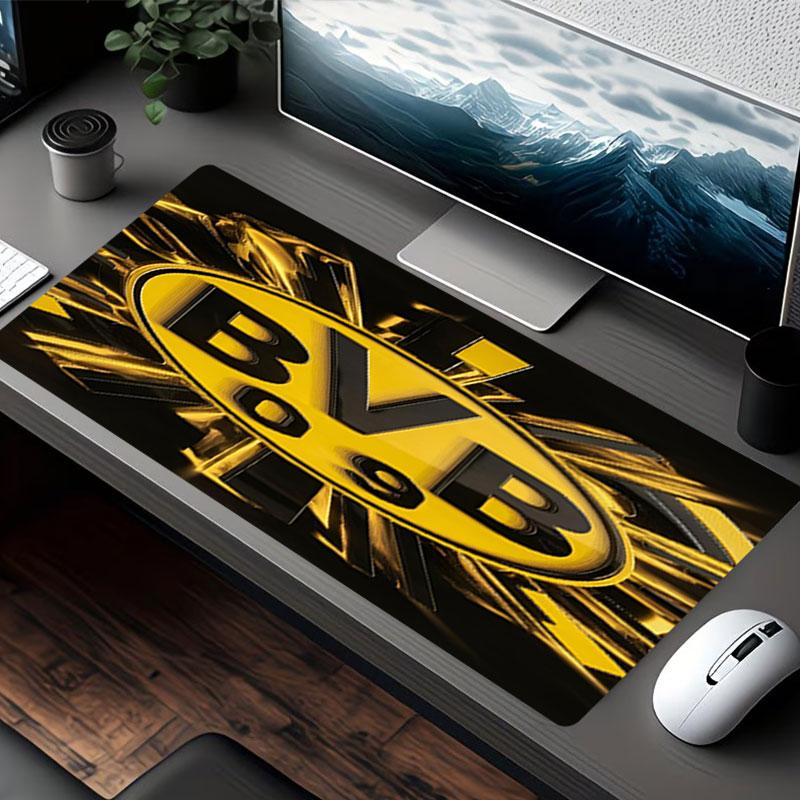 Tapis de Souris Impression Borussia Dortmund, pour Clavier Pad Ordinateur Portable Mat pour Bureau Utilisation à Domicile, Décoration de Bureau, Cadeau d'Anniversaire Parfait pour les Joueurs