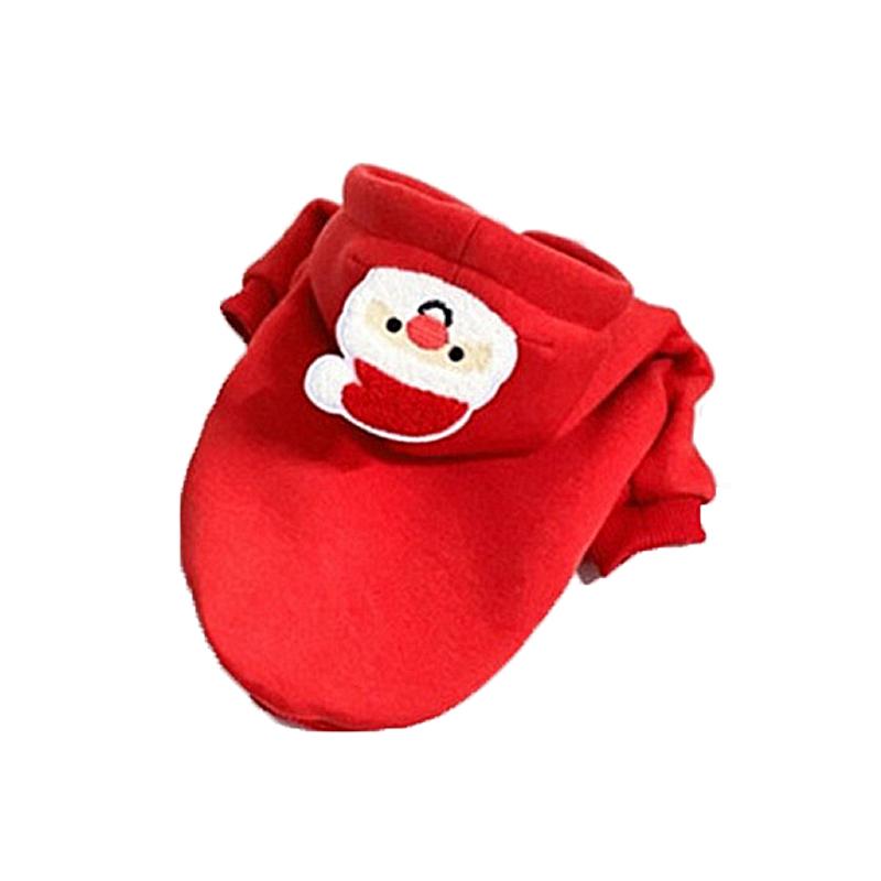 Christmas Pet Hoodie Dog Hooded Sweatshirt Suitable for Cats and Small Dogs Warm Christmas Tree Santa Claus