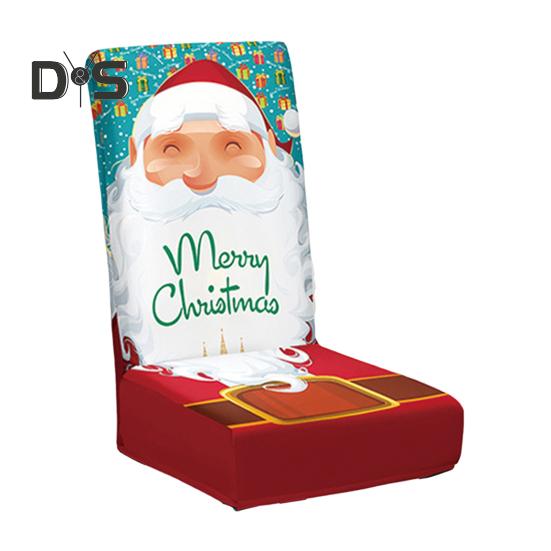 

Чехол на рождественский стул, пылезащитный, с рисунком Санта-Клауса и снеговика, эластичная ткань, противоскользящее, для украшения стула на Новый год