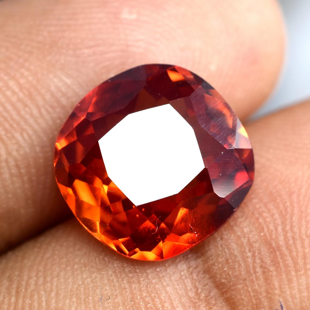 Natural Fire Orange Sapphire Square Cushion Cut 4.80 Ct Loose Gemstone CERTIFIED