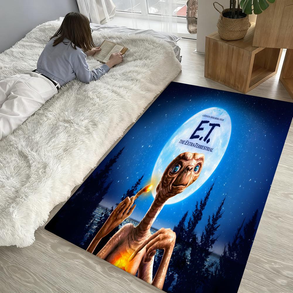 E.T. the Extra-Terrestrial Movie Floor Mat Soft Thickened Flannel Door Mat Non-Slip Living Room Rug Home Decor