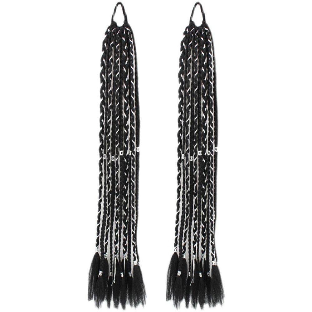 

Boxing Braids Wig Synthetic Braid Ponytail Silver Twist Braid Wig National Style Ponytail Braid 60CM