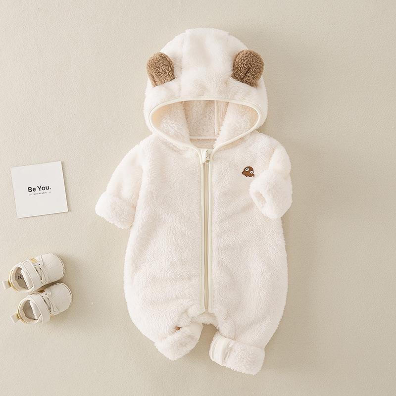 

Unisex Baby Flannel Jumpsuit - Warm Cotton for Autumn/Winter Outdoor Crawling 90cm