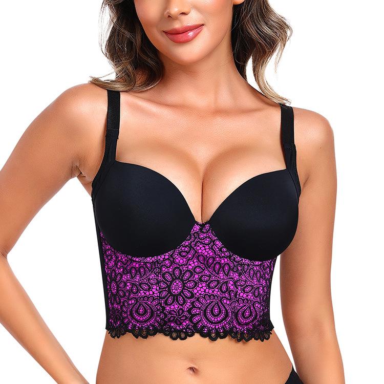 

High Support Push Up Body Shaping Plus Size Sports Bra, Tank Style Wearable Outside Workout Bralette for Women 34B