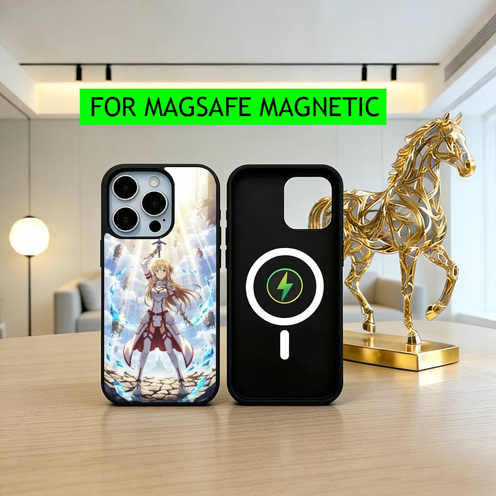 Sword Art Online A-Asuna Y-Yuuki-es Phone Case For iPhone17,16,15,14,13,12,11 Plus,Pro Magnetic For Magsafe Wireless Charging