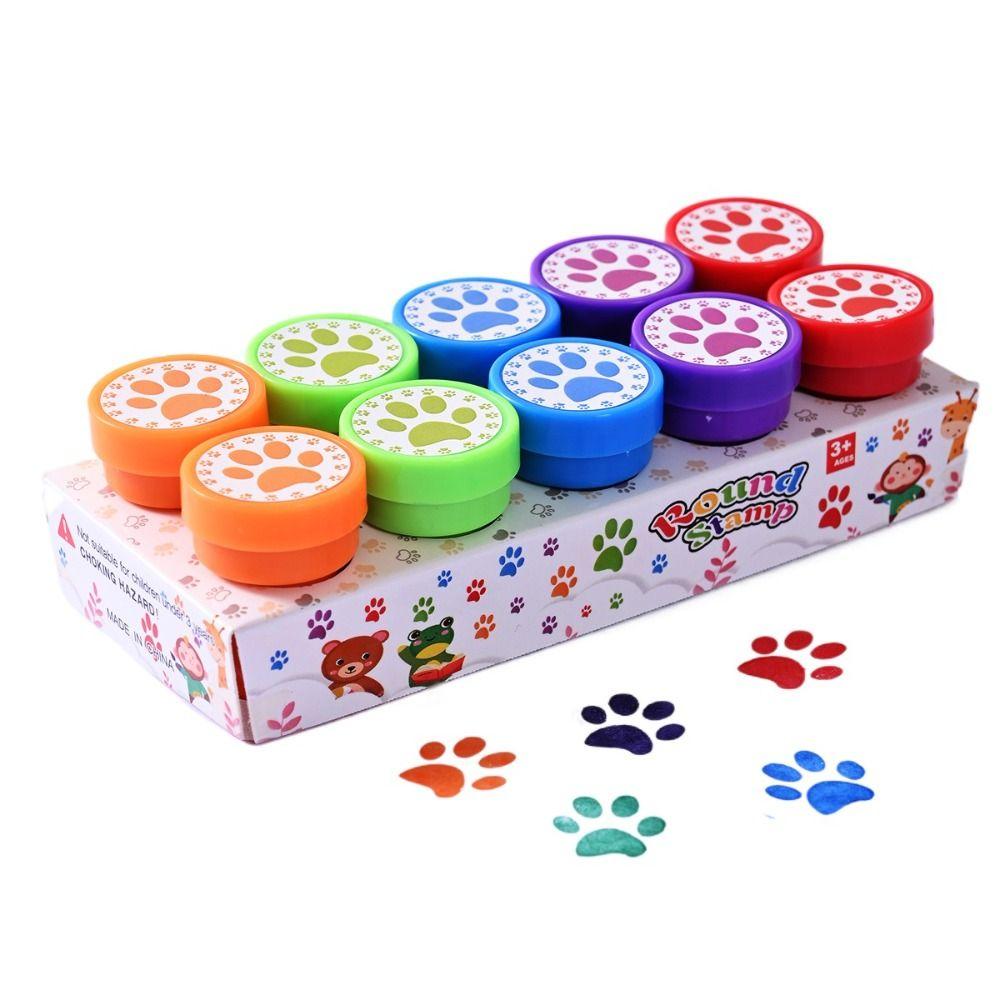 10/12/26Pcs Self-ink Children's Self-stamp Set  for Children Treasure Box Prize Birthday Party Gift