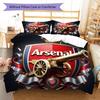 Logo The Gunners Zestaw pościeli z kołdrą Poszewka na kołdrę Poszewka na poduszkę Dekoracja domu Prezent urodzinowy (1 * poszwa na kołdrę + 2 * poszewki na poduszki, bez rdzenia)