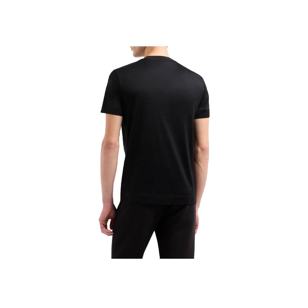 Emporio Armani SS25 Snake Year Limited Edition Snake Embroidery Fitted Short Sleeve Round Neck T-Shirt Men Tops Black EM001702-AF10017-UC001