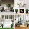 Set of 2 Artificial Plants In Ball Shape, UV-Resistant, Artificial Plants for Indoor and Outdoor Use, 42 Cm, Green+Purple