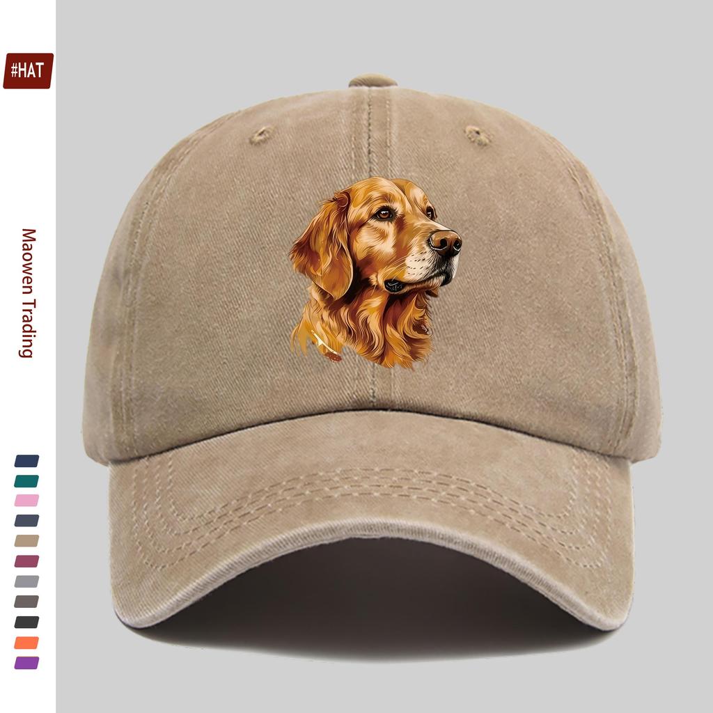 pc Cute Golden Retriever Print Baseball Cap Pet Portrait Design Decorative Hat Comfortable Lightweight Headwear Adjustable S