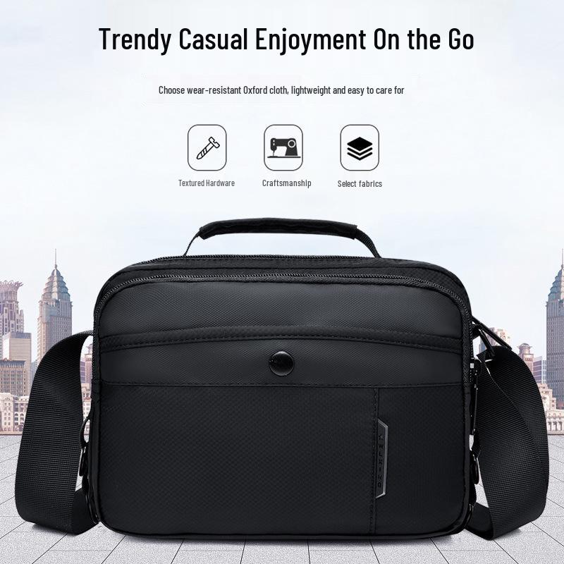 

Мужская многосекционная сумка через плечо, ручная, повседневная из нейлона Оксфорд, большой вместимости для путешествий на открытом воздухе, бизнеса светло-серый