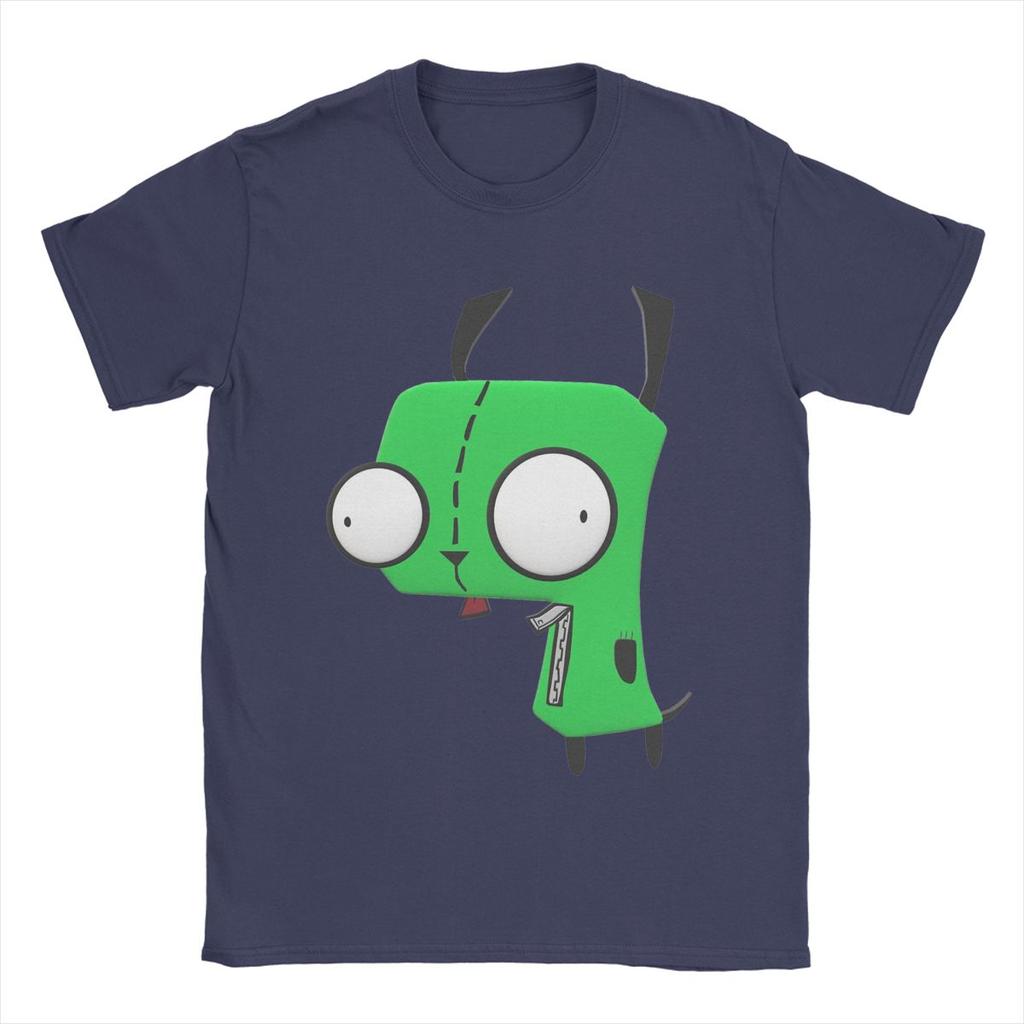 Gir Invader Zim Men T Shirts Novelty Tees Short Sleeve Round Collar T-Shirts Cotton Plus Size Clothing