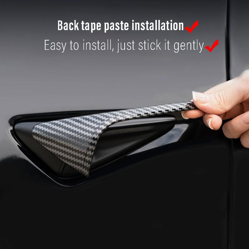 For Tesla Model 3  2024 Carbon Fiber Car Door Side Marking Cover Accessories Door Side Wing Line Trim Exterior Stickers