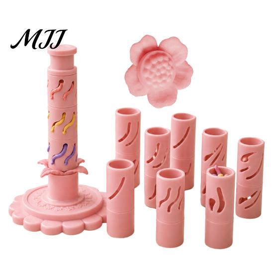 Pottery Studio Accessories Modular Clay Bloom Maker, Flower Shaping Tool with 9 Sleeve Patterns, 3D Craft Tools Printed DIY Stackable Press