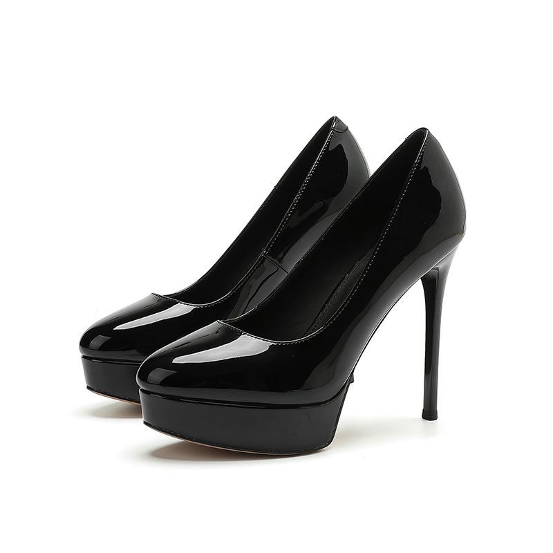 

Женские водонепроницаемые туфли-стилеты 12 см с круглым носком на платформе – европейский и американский стиль Size 35