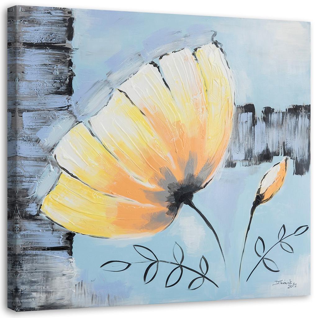 Canvas Print Acrylic Painting Flower Yellow