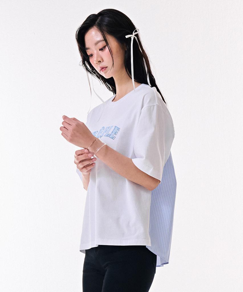 CHASECULT Women'S Woven Color Block Short Sleeve T-Shirt-Dbrg5885D01