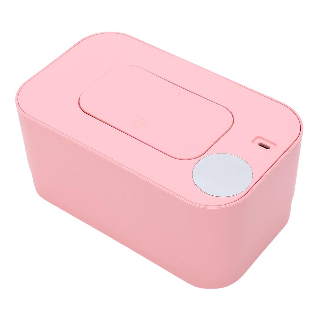 Baby Wipe Warmer Large Capacity Baby Wipe Warmer Holder Dispenser USB Rechargeable for Travel Pink