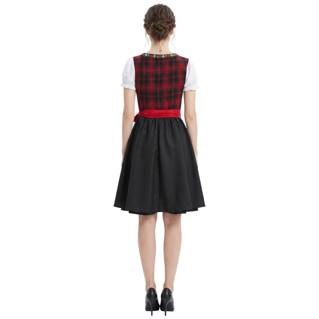 Traditionelles Oktoberfest-Kleid Damen Dirndl Kostüm Schnürung Mieder Schürze Rock Festival Outfit