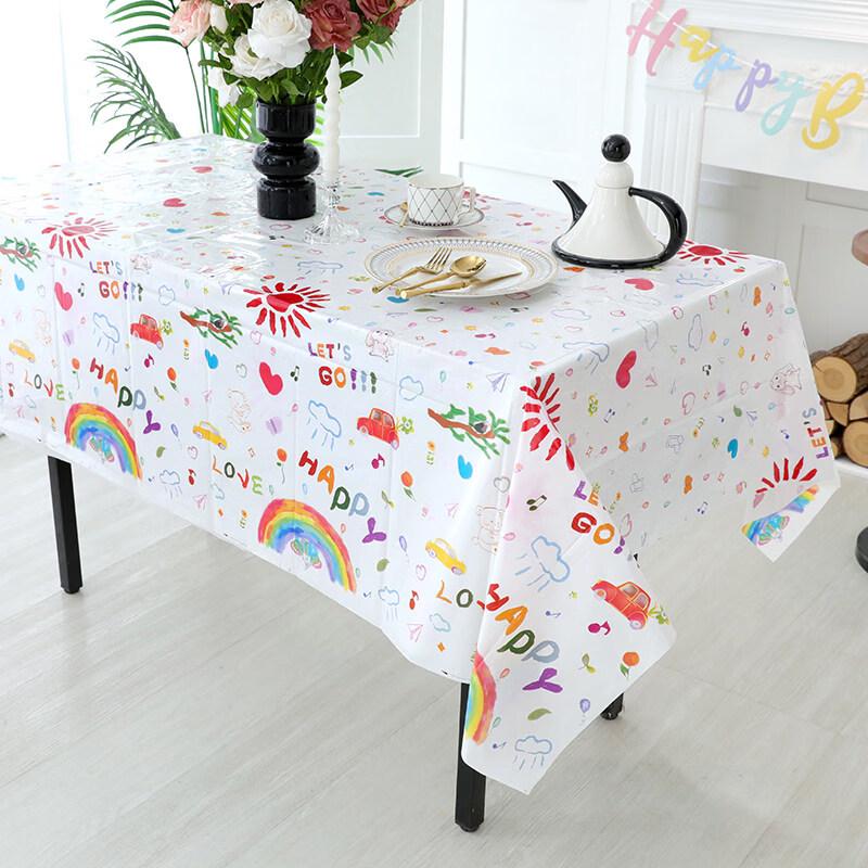 ZISIZ Kids Birthday Party Tablecloth