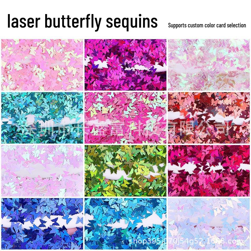 Colorful Dazzling Butterfly Sequin Nail Art Accessories 10g