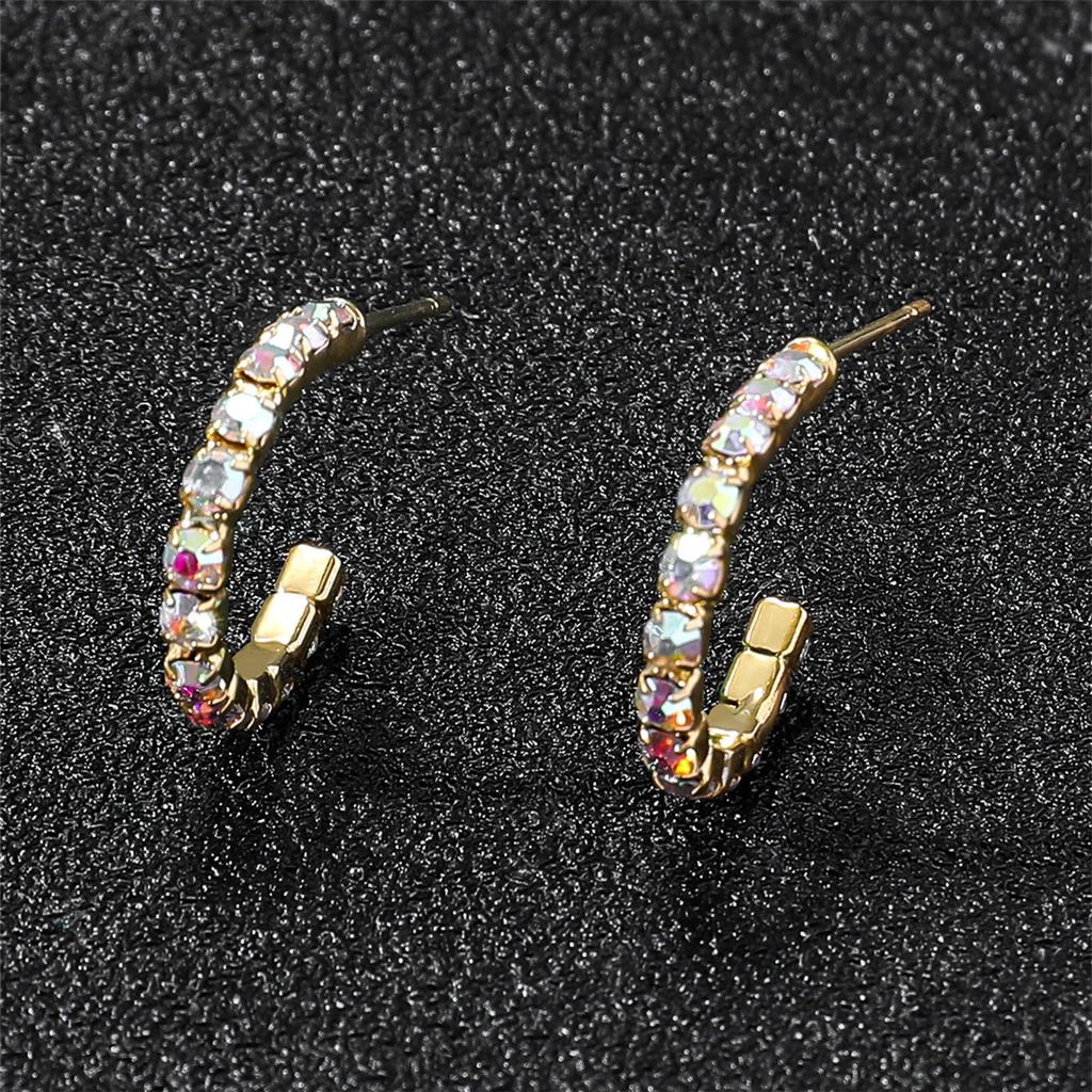 Simple Versatile Rhinestone Earrings Senior Sense Of Niche Design Temperament Earrings Female Luxury Shiny Earrings Jewelry