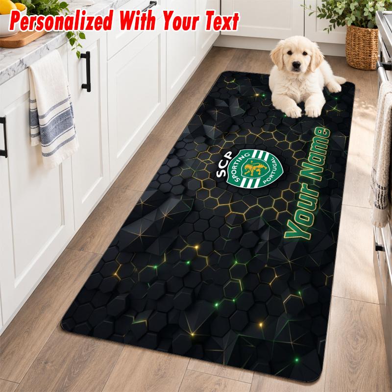 Sporting CP Custom Name Flannel Rug Kitchen Mat Non Slip Floor Carpet Personalized Home Decor
