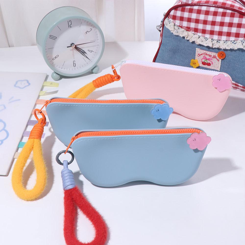 Eco-friendly Portable Zipper Eyeglasses Bag Plush Handle Glasses Storage Bag  Eyewear Accessories
