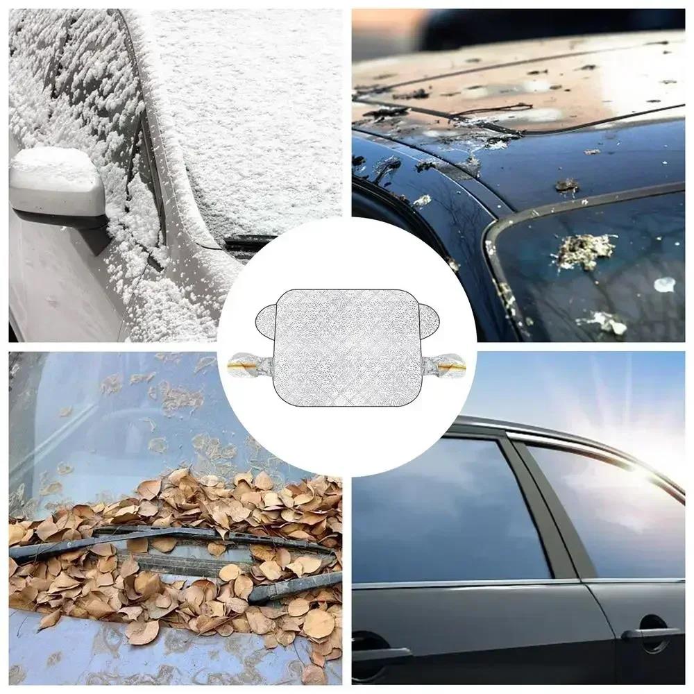 Car Windshield Cover for Ice and Snow Snowproof Iceproof UV Sunshade Universal for Most Cars with Mirror ProtectorWindshield Sunshades 1