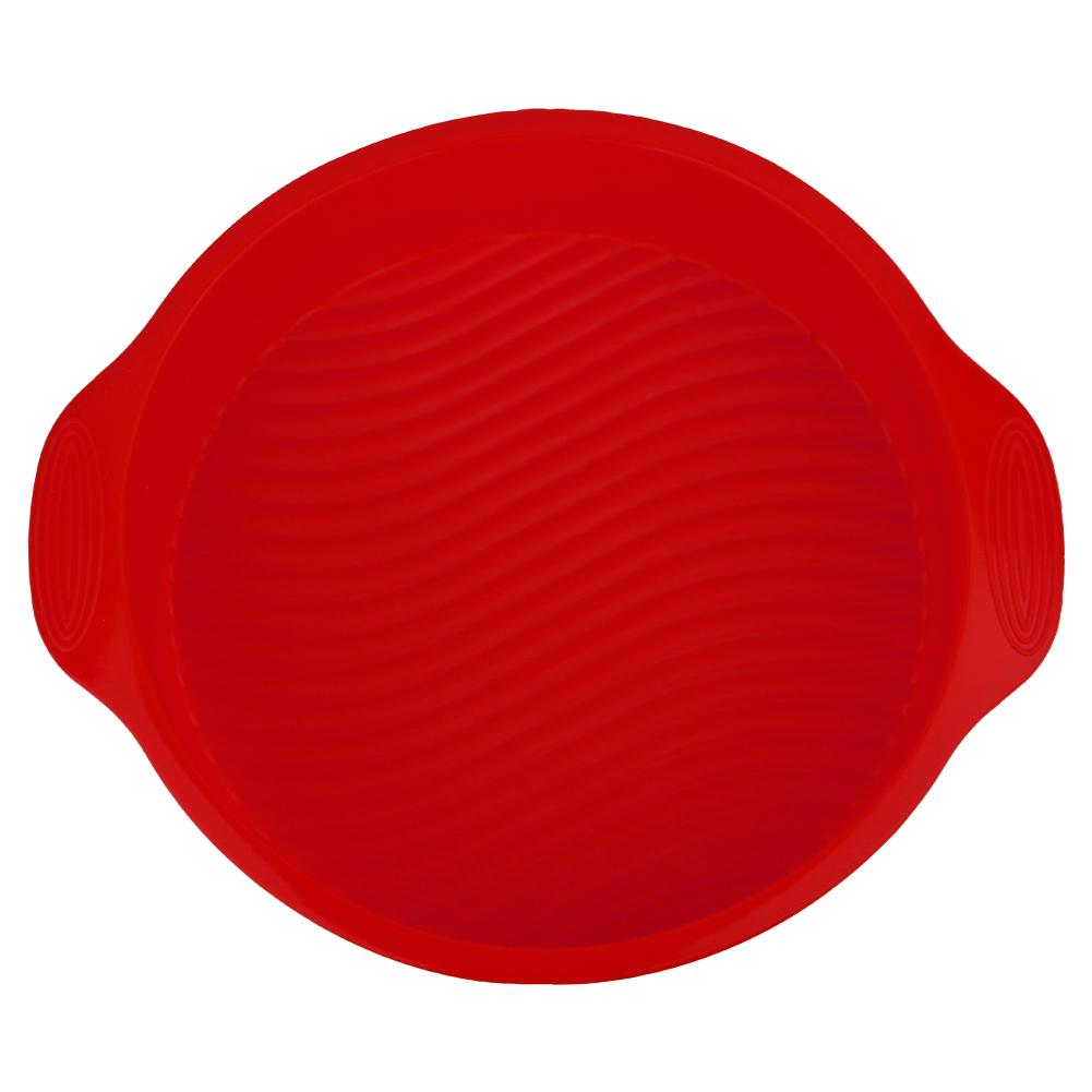 11.42inch Round Shape 3D Silicone Baking Cake Mold DIY Baking Cake Pan Tray(Red)
