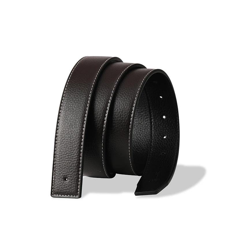 Herren Hochwertige Dornlose Gürtel Glatte Schnalle Männliche Gürtel ohne Schnalle Luxusmarke Gürtel Ohne Schnalle PU-Leder Gürtelbund Ohne Schnalle 3,8 cm