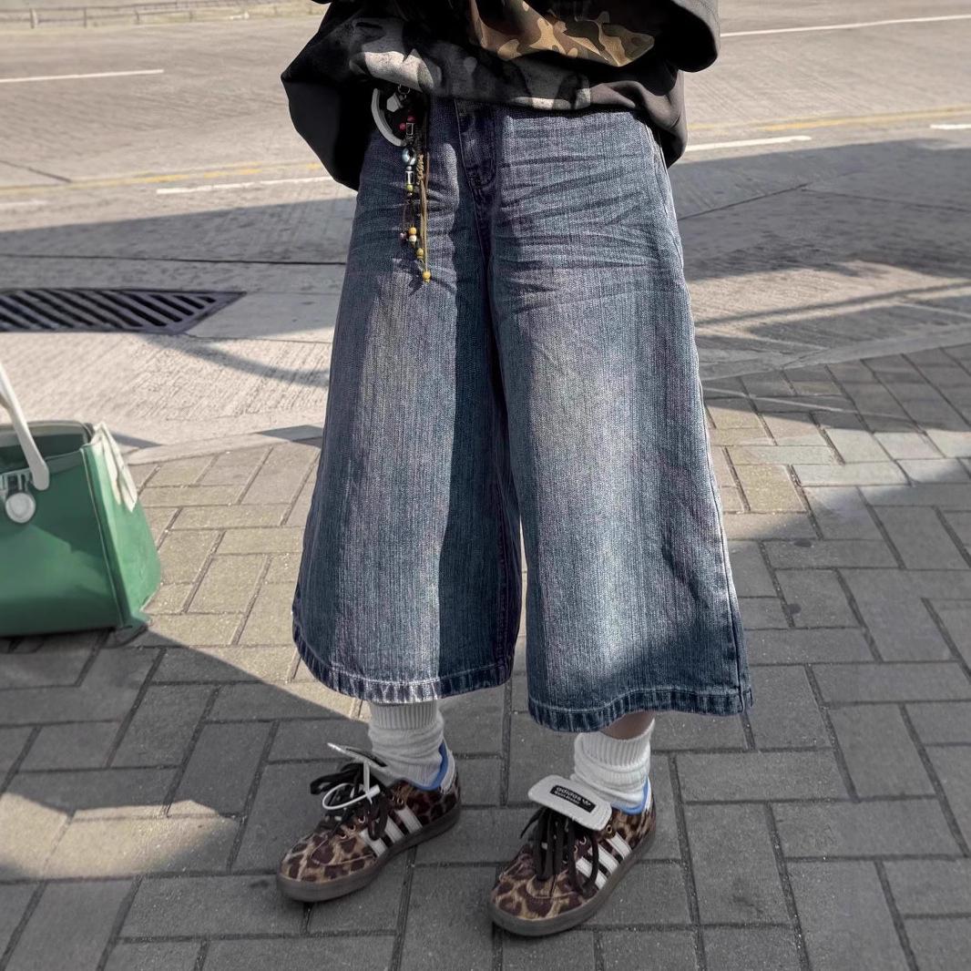 

Plus Size Retro Plaid Patchwork High-Waist Denim Shorts Small