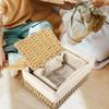 Bohemia Laundry Hamper Hand Woven Storage Basket Rustic Wicker Storage Baskets  Kitchen Supplies
