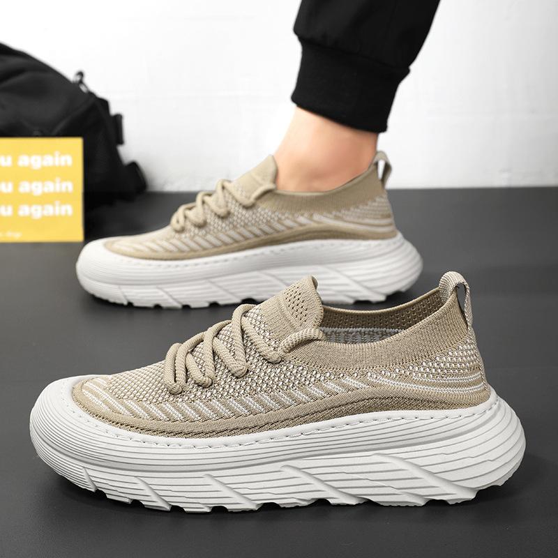 Summer Men's Shoes Breathable Mesh Shoes Men's Sports Shoes Korean Version Versatile Platform Non-slip Casual Shoes Running Dad Shoes