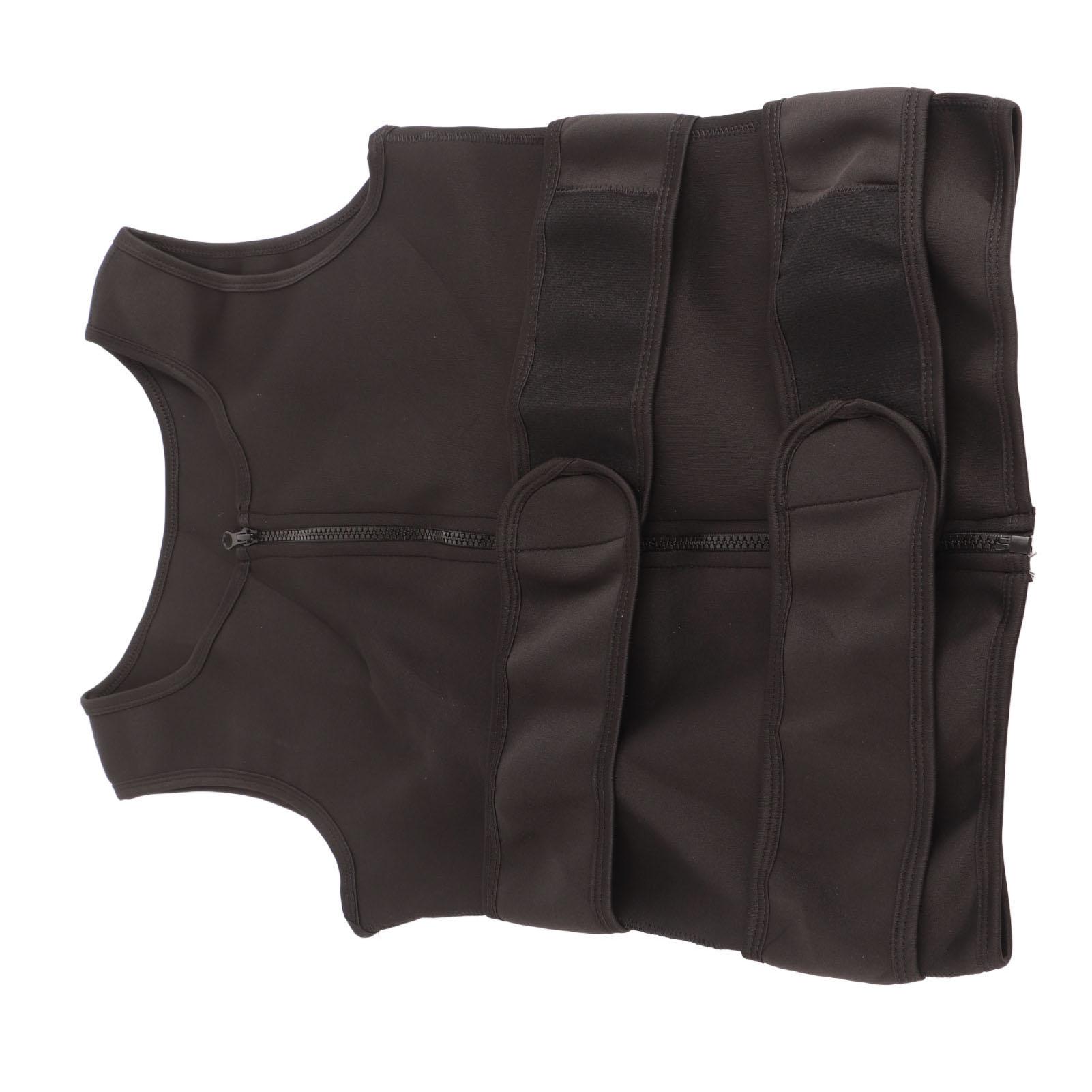 

Чоловіча корегуюча жилетка для формування тіла, струнка, без рукавів, вбираюча піт, футболка для важкої атлетики, боксу, аеробних вправ, чорна L