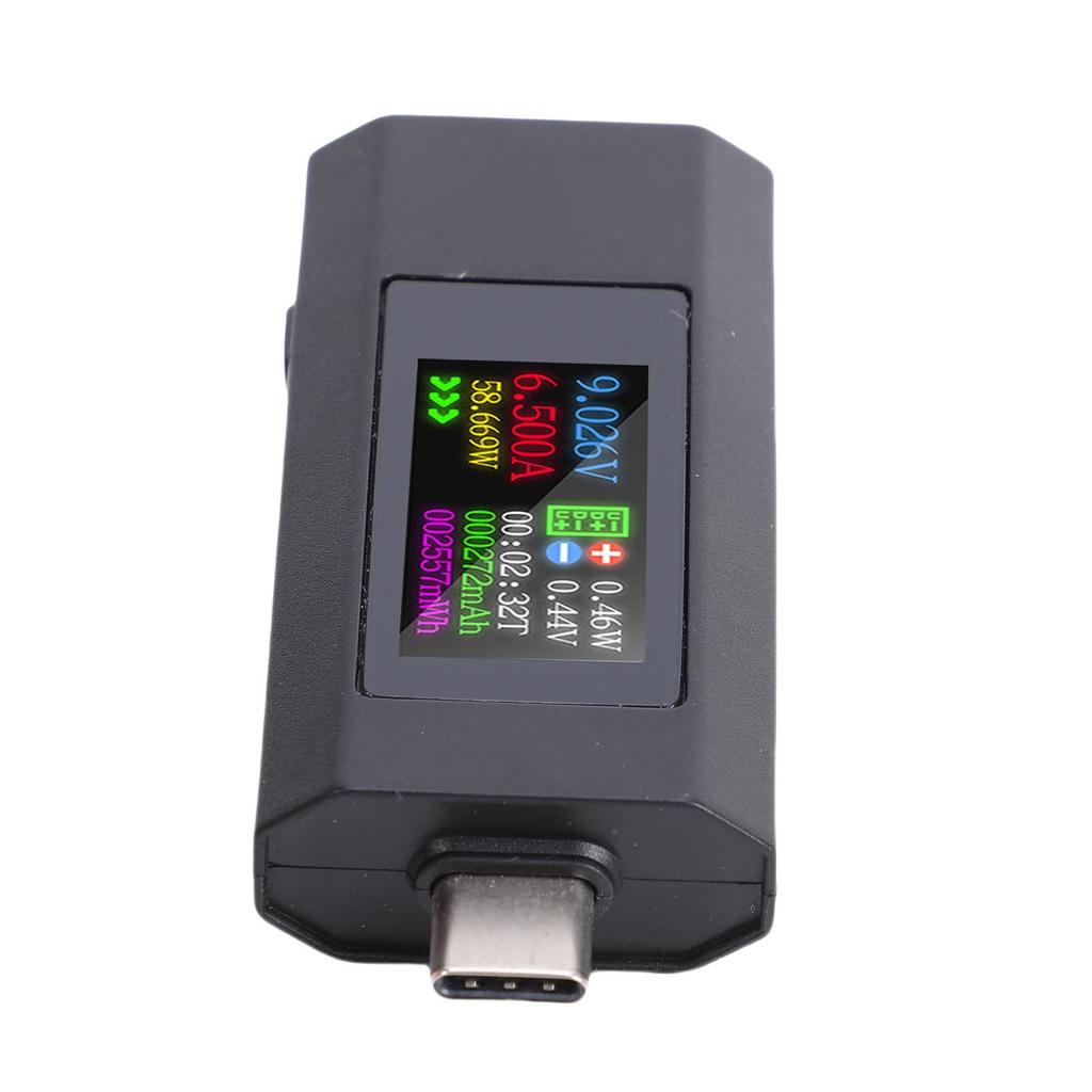 USB C  0-6.5A 0-195W Voltage Current Power Capacity  Color Screen Type C Multimeter for 3C Digital Products