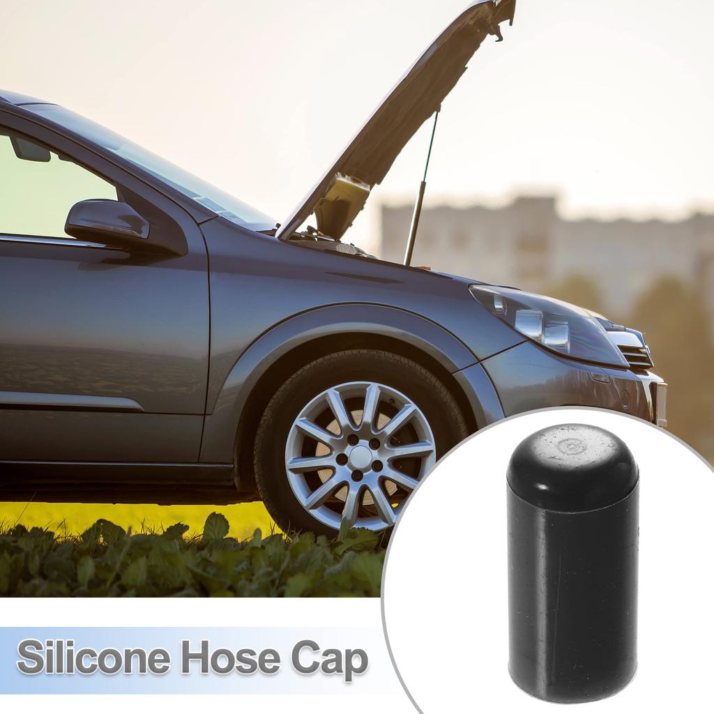 X AUTOHAUX Silicone Hose Cap Intake Vacuum Hose Tube End Plug for Car Black 6mm Inner Diameter 10pcs