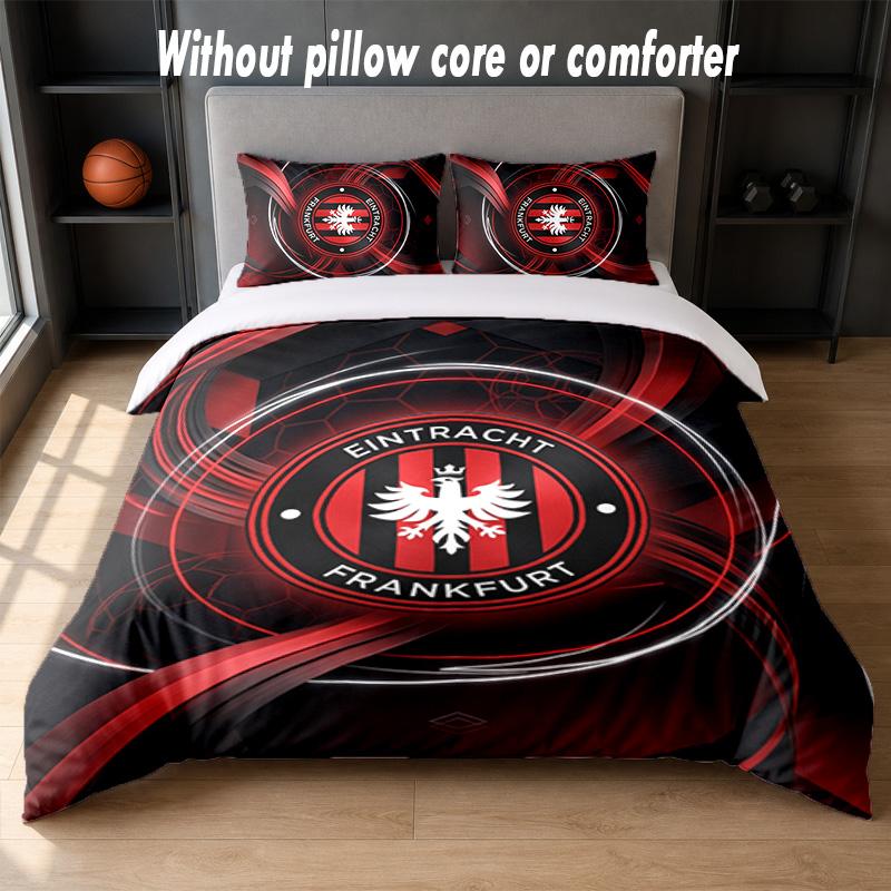 Eintracht Frankfurt Football Design Bed Bedding Set 1 Duvet Cover + 2 Pillowcases Soft Breathable Household Bed Linens